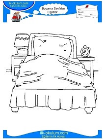 Çocuklar İçin Yatak Boyama Sayfaları 